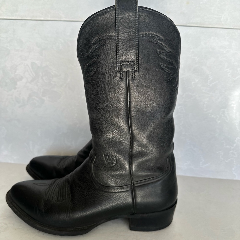 Ariat ATS Western Boots Mens 9 D Black Pull On Pointed Toe Leather 34202 EUC! - Picture 6 of 14